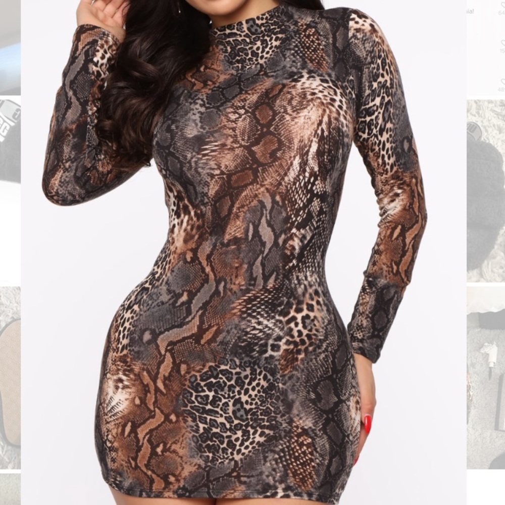 Fashion Nova Animal Instincts Mini Dress